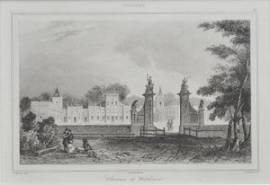 Palacio Wilanów desde el patio delantero de Augustin François Lemaitre